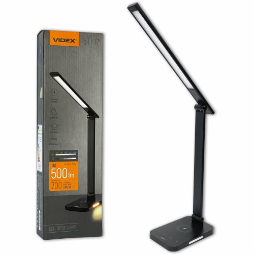 Настольная LED лампа с беспроводной зарядкой Videx 18W 1800-6500K VL-TF17B
