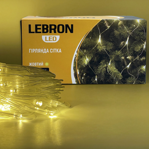 LED гирлянда Lebron сетка 1.5x1.5м 120LED 220В IP20 желтая 15-18-53 LED гирлянда Lebron сетка 1.5x1.5м 120LED 220В IP20 желтая 15-18-53