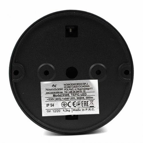 Вуличний LED світильник Nowodvorski Tepic 1x9W 3000K IP54 9508