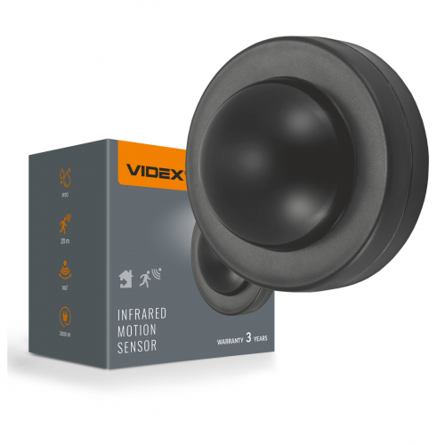 Датчик движения и освещенности Videx 2000W IP20 инфракрасный черный VL-SPC46B