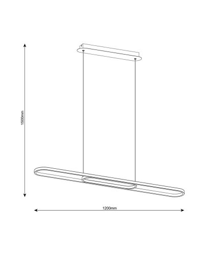 LED світильник підвісний Goldlux Cordoba 32W 4000K чорний 335180