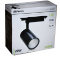 LED светильник трековый Feron AL103 20W 4000К черный 5813