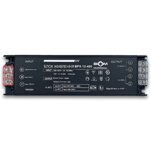 Блок живлення Biom Professional 400W 12V 33A IP20 BPX-12-400