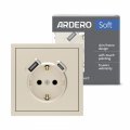 Розетка Ardero Soft ER123USB-C USB-A + USB-C 20W одинарная с заземлением шампань 8680 Розетка Ardero Soft ER123USB-C USB-A + USB-C 20W одинарная с заземлением шампань 8680