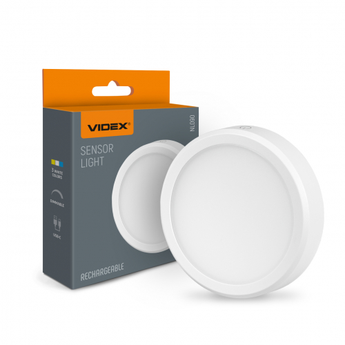 LED светильник аккумуляторный Videx с датчиком движения 1.2W 3000/4000/6500K 1000mAh VL-NL090W