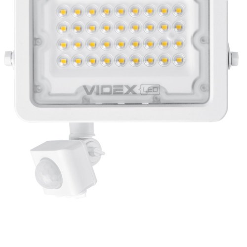 Світлодіодний LED прожектор Videx F2e 30W 5000К з датчиком руху і освітленості VL-F2e305W-S