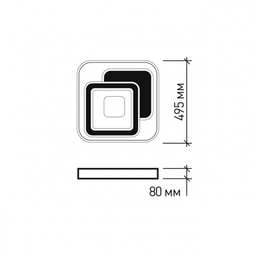 LED люстра акриловая Eurolamp квадратная A62 90W 3000K-6500K LED-ALS-90-A62