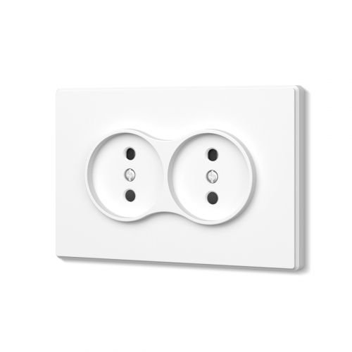 Розетка Videx Nota двойная без заземления белый VF-NT-SK2-WH