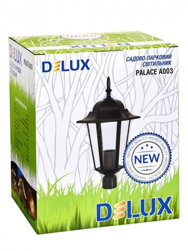Светильник садово-парковый Delux PALACE A003 Е27 IP44 черный 90015849