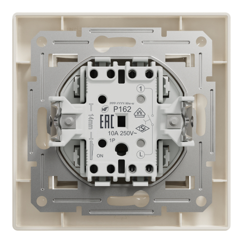 Кнопка вимикач, самозажимний Schneider Asfora Кремовий EPH0700123