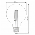 LED лампа VIDEX Filament G95FD 7W E27 4100K с диммером VL-G95FD-07274