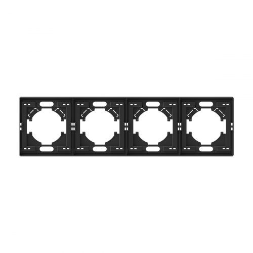 Рамка 4 місця горизонтальна Videx Nota чорний VF-NT-FR4H-BL