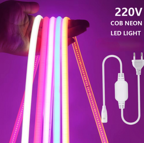 Светодиодный неон LT COB 5х10мм 288шт/м 9W/м желтый 220V IP67 94111