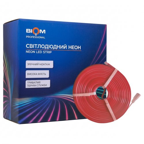 LED неон Biom SMD2835 120шт/м 12W/м IP65 24V 11х5 красный BNSP-24-511-2835-120-R-1 28462