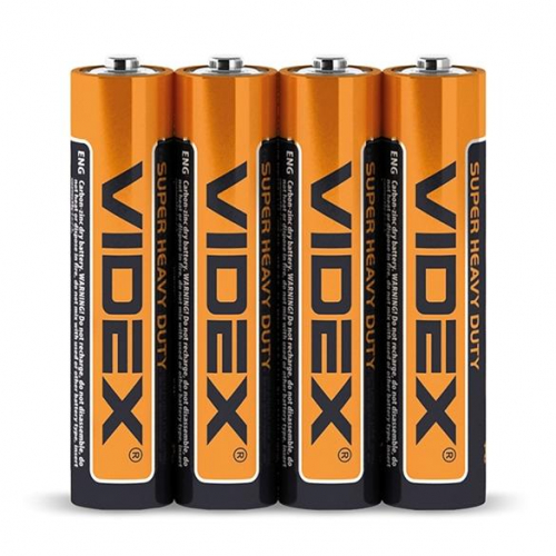 Батарейки сольові Videx R03P/AAA SHRINK блістер 4шт. R03P/AAA 4pcs S