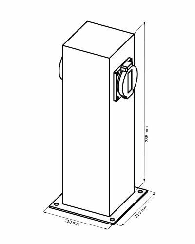 Вуличний стовпчик Goldlux Elektri з розетками IP44 графітовий 327963
