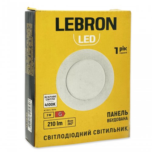 LED cветильник Lebron L-PR-341 3W 4100К круг 12-10-03