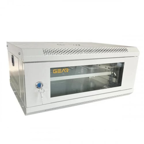 Шкаф серверный настенный Gear 4U с полкой 600x600х240 серый GWMSN-4U-600-600G