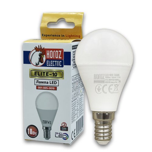 LED лампа Horoz шарик ELITE-10 10W E14 3000K 001-005-0010-020