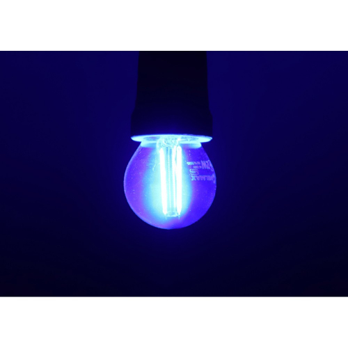Світлодіодна лампа Velmax V-FILAMENT-G45 2W E27 синя 21-41-34