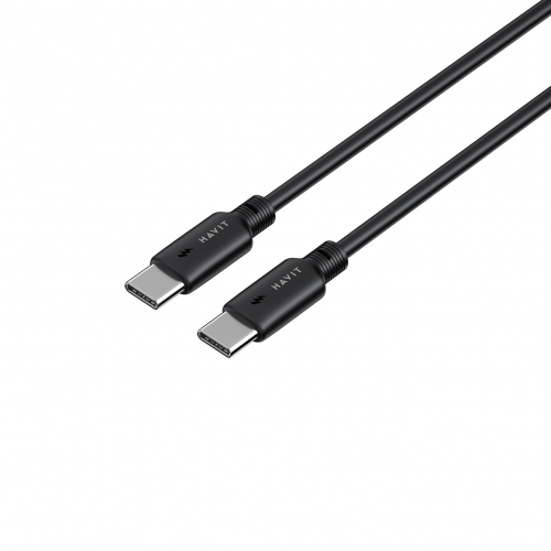 Кабель з'єднувальний зарядний HAVIT USB-C - USB-C PD60W 3A 1м Black HV-CB303C