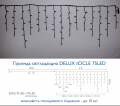 Led гирлянда DELUX Icicle 75шт 2х0,7м белый черный провод 90016589