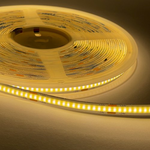 LED стрічка OEM COB 320шт/м 10W/м 24V 8мм IP33 (3000-3500К) 10 метрів ST-24-8-COB-320-WW 27340