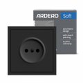 Розетка Ardero ER111-B Soft одинарная без заземления черная 8639 Розетка Ardero ER111-B Soft одинарная без заземления черная 8639
