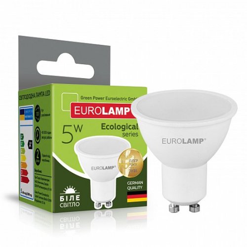 Світлодіодна лампа Eurolamp ECO серія "P" MR16 5W GU10 4000K LED-SMD-05104(P)