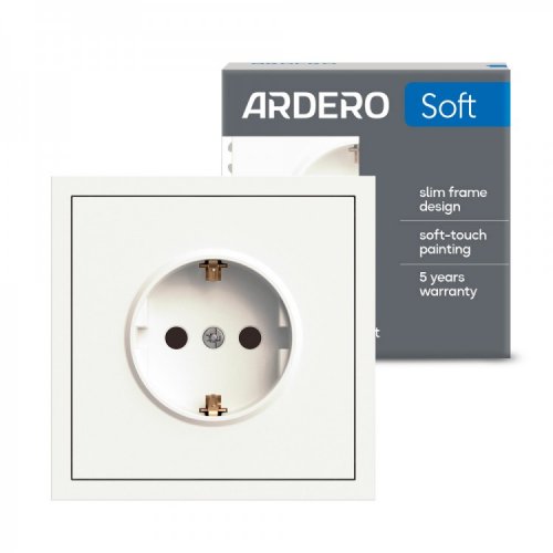 Розетка Ardero ER121-W одинарна з заземленням біла 8629