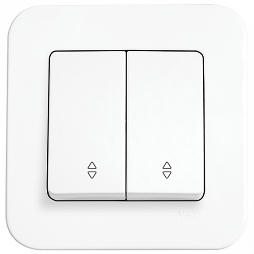 Выключатель проходной  2-х клавишный Viko Rollina белый (90420017)