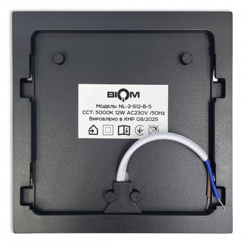 LED светильник накладной Biom 12W 5000К IP40 квадрат черный NL-2-S12-B-5 25799