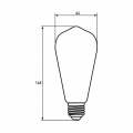 Мультипак Eurolamp "1+1" LED лампа филамент (filament) ST64 7W E27 4000K (deco) MLP-LED-ST64-07274(Amber)