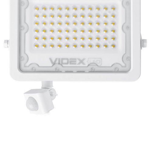 LED прожектор Videx F2e 50W 5000К с датчиком движения и освещенности VL-F2e505W-S