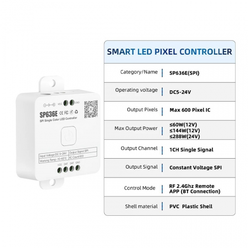 Контроллер LT SPI smart RUN+Bluetooth 144W 5-24V SP636E 73019