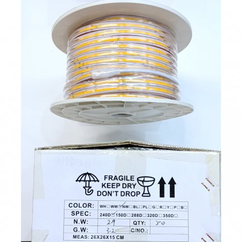 LED лента Biom Professional COB 240шт/м 9W/м IP65 230V (3000K) 50 метров BPS-G4-230-COB-240-10-WW