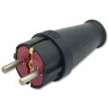 Вилка прямая каучуковая Horoz Teb Elektrik с заземлением черная 800-400-002