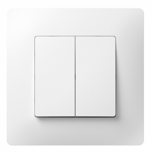 Кнопка-выключатель Plank 2кл без фиксации белая PLK0421031