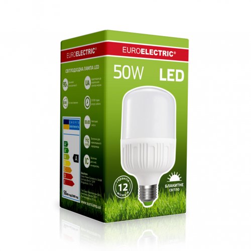 Світлодіодна лампа Euroelectric 50W Е40 6500K LED-HP-50406 (P)