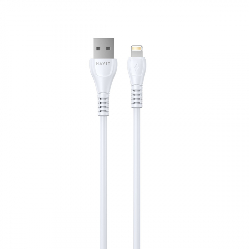 Кабель з'єднувальний зарядний HAVIT USB - Lightning 2.1A 1.8м HV-CB641C 1.8m, white