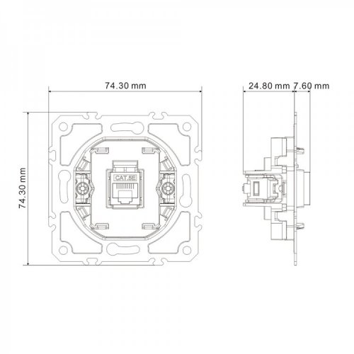 Розетка Ardero ER151PC-W Soft одинарна комп'ютерна біла 8634