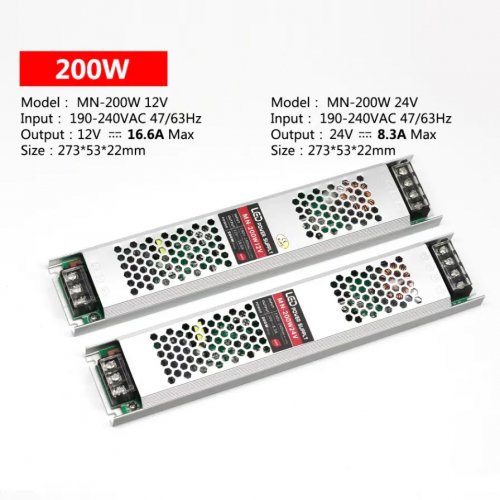 Блок живлення LT 200W 24V 8,3А IP20 ultra thin MN-200-24 062104