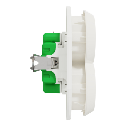 Розетка подвійна з заземленням і захис. шторками Schneider RENOVA білий WDE011122