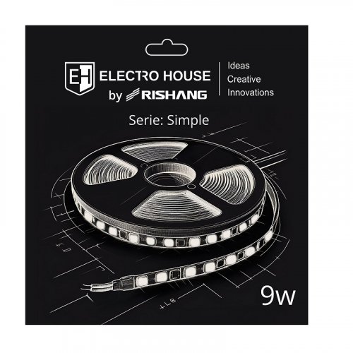 LED стрічка ElectroHouse Simple SMD2835 120шт/м 9W/м IP33 24V 3000K EH-STR1RS24