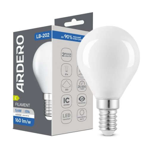 Світлодіодна LED лампа Ardero LB-202 5.4W E27 4000K 8998