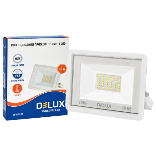 Світлодіодний LED прожектор Delux FMI 11 30W 6500К IP65 білий 90019307