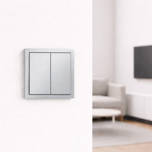 Выключатель Ardero EV112V-G Soft двухклавишный серебро 8716