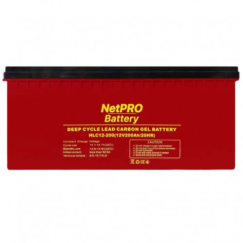 Аккумуляторная батарея NetPRO HLC12-200 12V 200Ah carbon GEL bat-netpro-hlc-12-200
