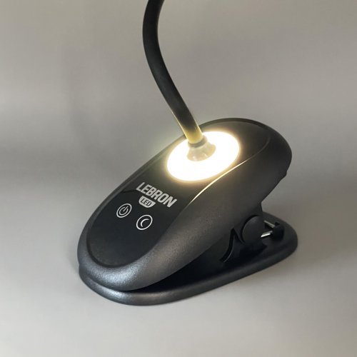 Настільна LED лампа акумуляторна Lebron L-TL-7506BL гнучка 5W 3000-6500K чорний 15-13-53