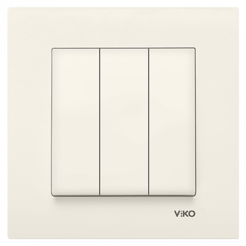 Выключатель 3-х клавишный Viko Karre кремовый (90960168)
